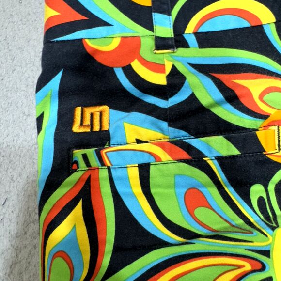 Loudmouth Golf Shorts Men 32 Bermuda‎ Short Shagadelic Logo Pockets 10 Inseam - Picture 11 of 13